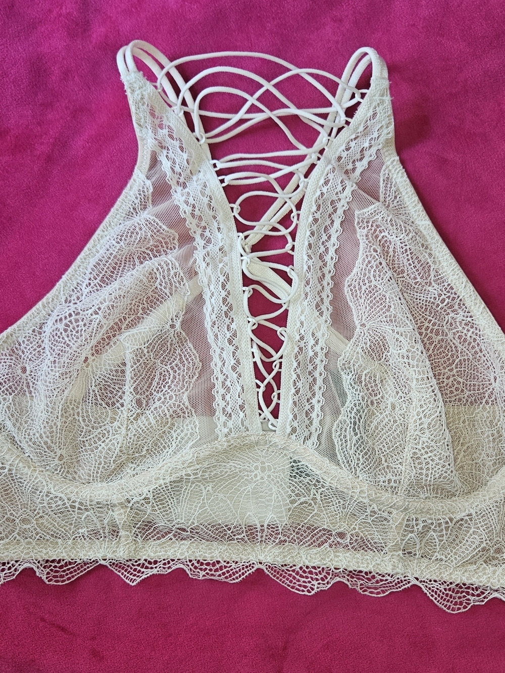 Victorias Secret Very Sexy Lace Up Halter Bralette Size S